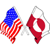 USA and Greenland flag