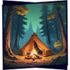 Tent With Campfire