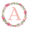 A Monogram, Flower Wreath, Personalizable