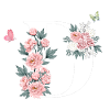 Letter d pink flowers