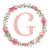 G Monogram, Flower Wreath, Personalizable