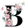 Letter b pink flowers