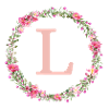 L Monogramm, Blumen-Kranz, personalisierbar
