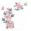 Letter g pink flowers