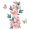 Lettre i fleurs rose