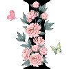 Lettre i fleurs rose