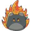 Cute cat with fire