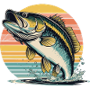 Gösfiske Retro Fiskmotiv för sportfiskare