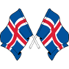 Two flags crossed iceland