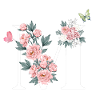 Lettre m fleurs rose