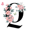 Letter q pink flowers