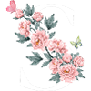 Lettre s fleurs rose