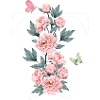 Letter t Pink Flowers