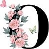 Letter o pink flowers