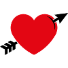 Cuore con freccia d'amore (Innamorato / San Valentino 2C)