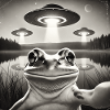 Funny Frog UFO Selfie Alien