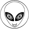 Alien and galaxy