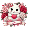 Romantic hamster with roses