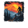 Mountain Biking Drawing Retro