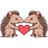 Couple de tatou amoureux Saint-Valentin