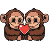 Monkey Couple Valentine's Day