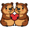 Beaver Love Heart