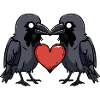 Raven Valentine's Day Heart