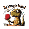 Funny T-Rex Table Tennis Struggle
