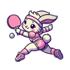 Kawaii Kanin Spiller Bordtennis Kunst
