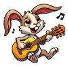 Rabbit plays guitar
