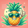 Funny pineapple with sunglasses