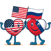America and Russia hearts