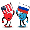 America and Russia hearts