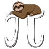 Lounging Sloth Pi Day Icon
