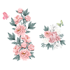 Letter u pink flowers