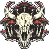 Skull Mushrooms Nature Motif