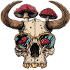 Skull Mushrooms Nature Motif