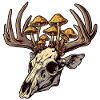 Skull Mushrooms Nature Motif