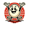 Cheerful retro cartoon egg