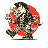 Anarchy Punk Rhino avec Pizza