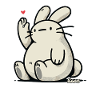 Funny fat bunny says hello