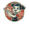 Little girl with pizza