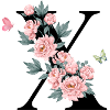Letter x Pink Flowers