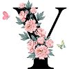 Letter and pink flowers