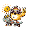 Chick on the skateboard