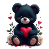 Black Teddy with Heart