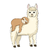 Whimsical Alpaca with Slumbering Llama