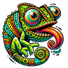 Chameleon Power Cartoon Design
