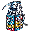 Retro Skeleton with Cassette Tapes