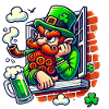 Grumpy Leprechaun Window Sticker